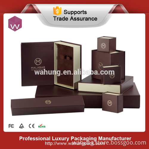 custom design jewelry set paper cardboard box ring, earring, bracelet, necklace packaging box